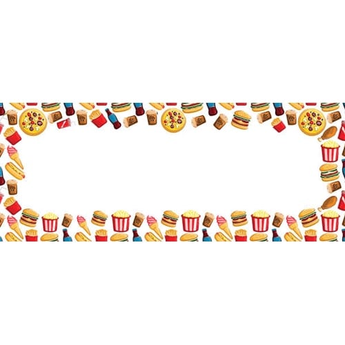 Fast Food Drinks Popcorn Ice Cream Design Large Personalised Banner - 10ft x 4ft