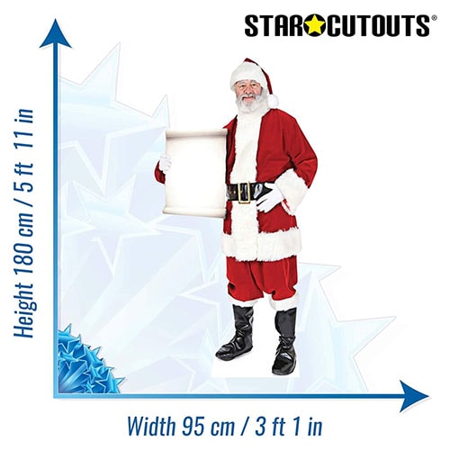 Father Christmas Small Sign Lifesize Cardboard Cutout 180cm Product Gallery Image