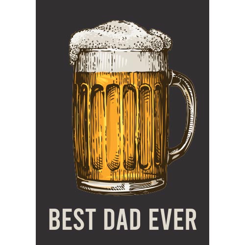 Father's Day Best Dad Ever Beer Design Poster PVC Party Sign Decoration Product Gallery Image