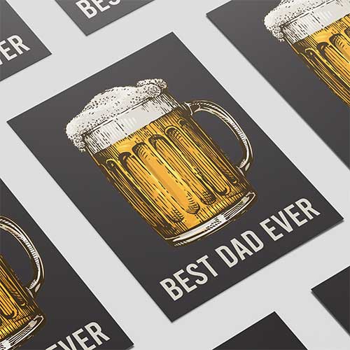 Father's Day Best Dad Ever Beer Design Poster PVC Party Sign Decoration Product Gallery Image