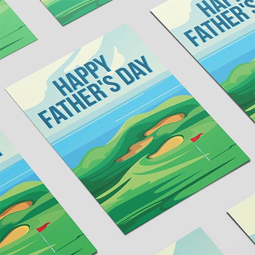 Father's Day Golf Course Design Poster PVC Party Sign Decoration Product Gallery Image