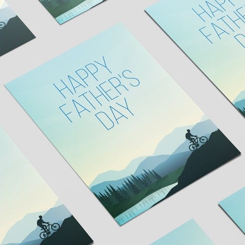 Father's Day Mountain Bike Design Poster PVC Party Sign Decoration Product Gallery Image