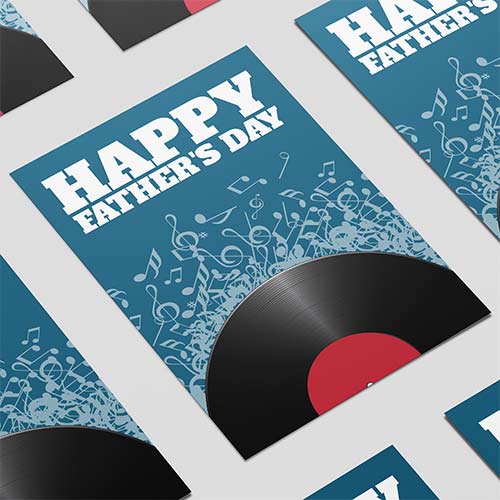 Father's Day Vinyl Record Music Design Poster PVC Party Sign Decoration Product Gallery Image