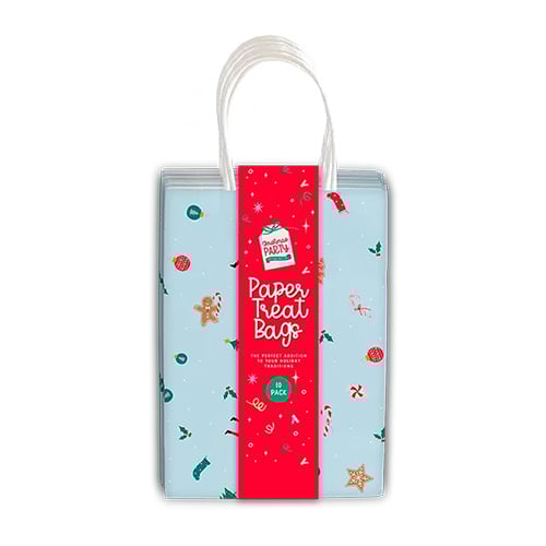 Festive Christmas Characters Printed Paper Treat Bags - Pack of 10 Product Gallery Image