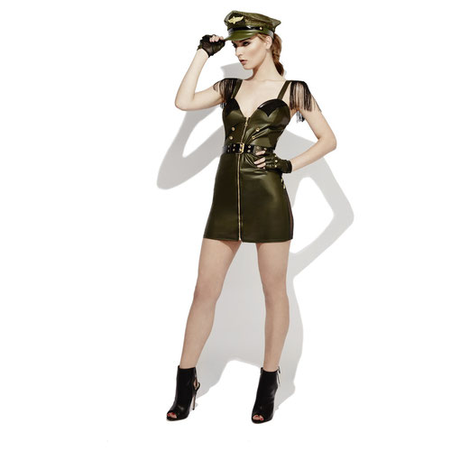 Fever Role-Play Military Chief Wet Look Fancy Dress Costume Ladies Extra Small - UK 4-6 Product Gallery Image