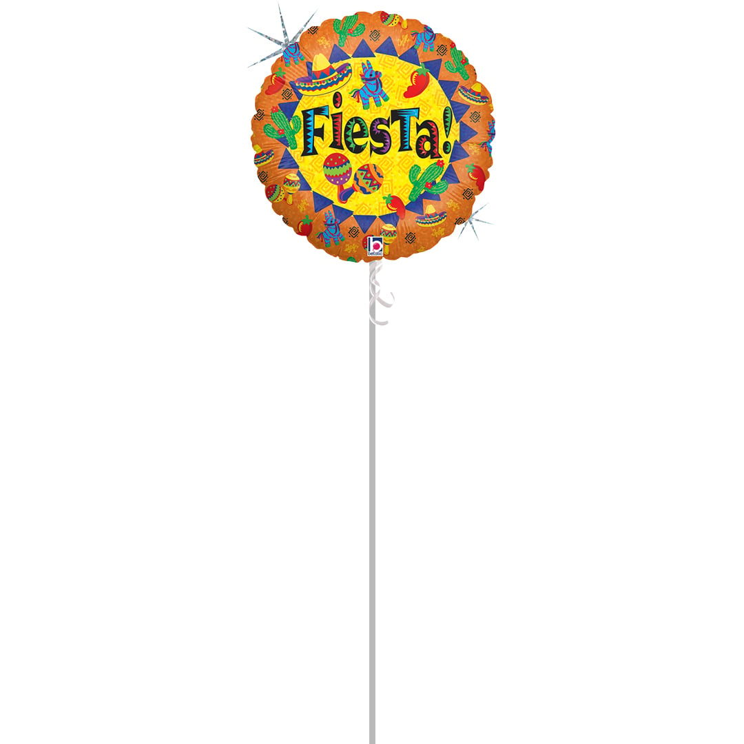 Fiesta Holographic Round Foil Balloon - Balloon In A Box Product Gallery Image
