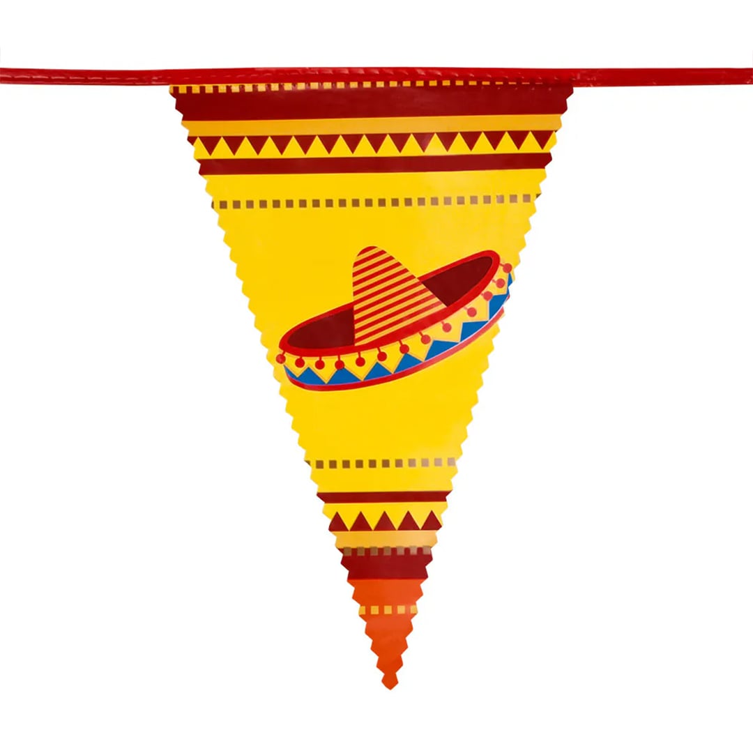 Mexican Fiesta Plastic Pennant Bunting 6m View 3