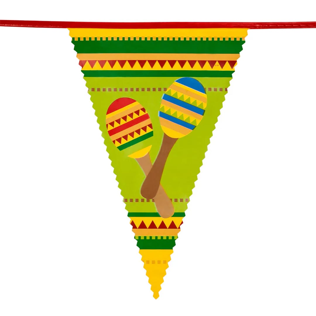 Mexican Fiesta Plastic Pennant Bunting 6m View 4