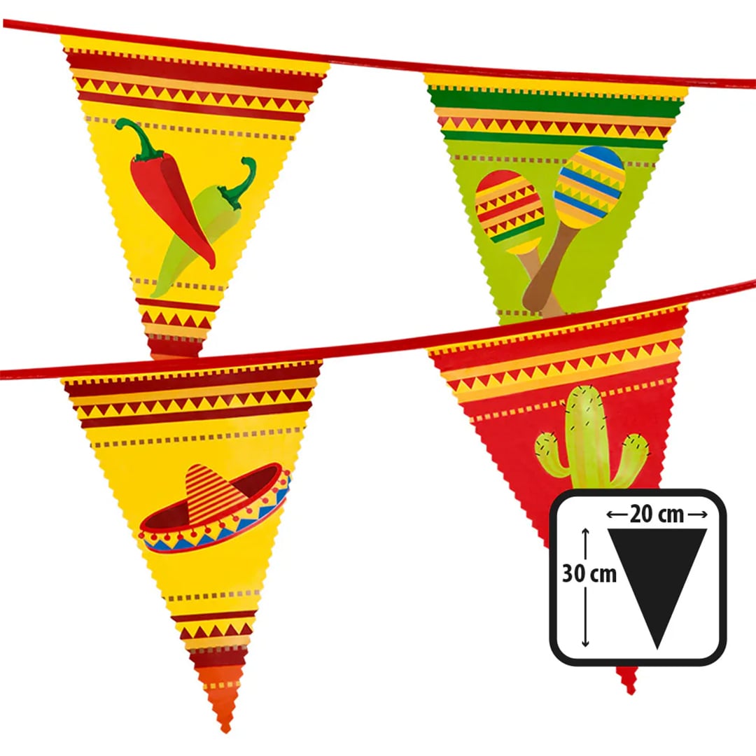 Mexican Fiesta Plastic Pennant Bunting 6m View 5