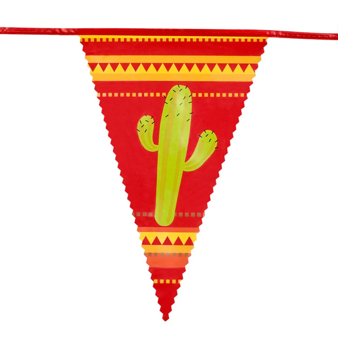 Mexican Fiesta Plastic Pennant Bunting 6m View 2