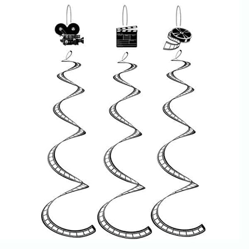 Filmstrip Whirls Hanging Decoration - 30 Inches / 76cm - Pack of 3 Product Image