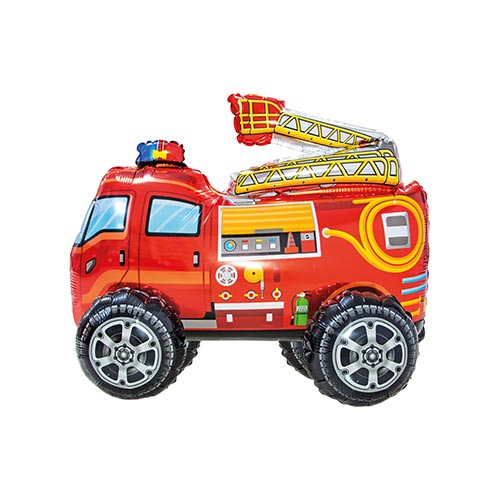 Fire Engine 3D Standing Shaped Air Fill Foil Balloon 61cm / 24 in