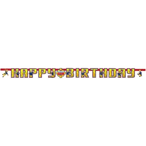 Fireman Sam Happy Birthday Cardboard Jointed Letter Banner 180cm Product Image
