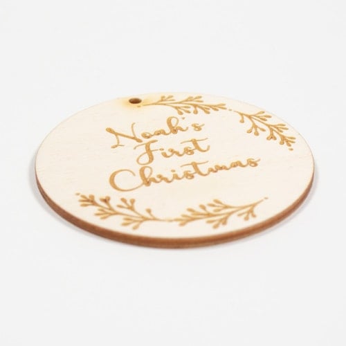 First Christmas Personalised Baby Bauble Decoration Product Gallery Image