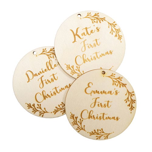 First Christmas Personalised Baby Bauble Decoration Product Gallery Image
