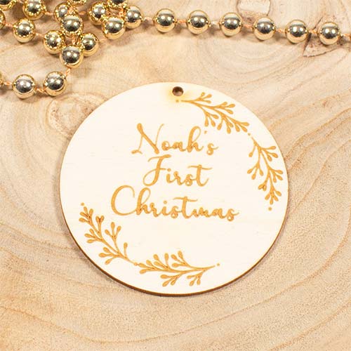 First Christmas Personalised Baby Bauble Decoration