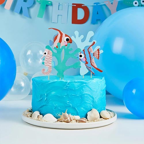 Fish & Coral Cake Topper Set - Pack of 5 Product Gallery Image