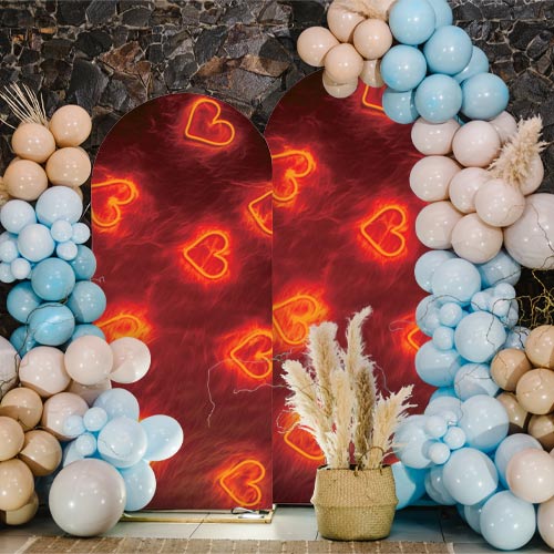 Flaming Hearts Design Arch Sailboard Backdrop Product Gallery Image