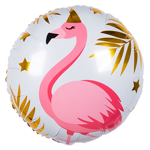 Flamingo Round Foil Helium Balloon 45cm / 17 in Product Image