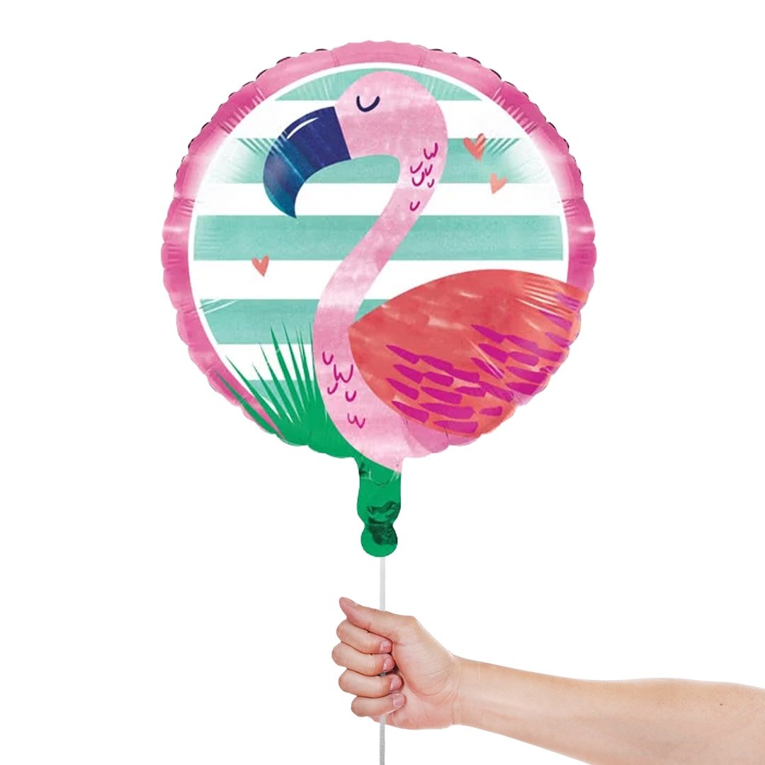 Flamingo Round Foil Helium Balloon 46cm / 18 in Product Gallery Image