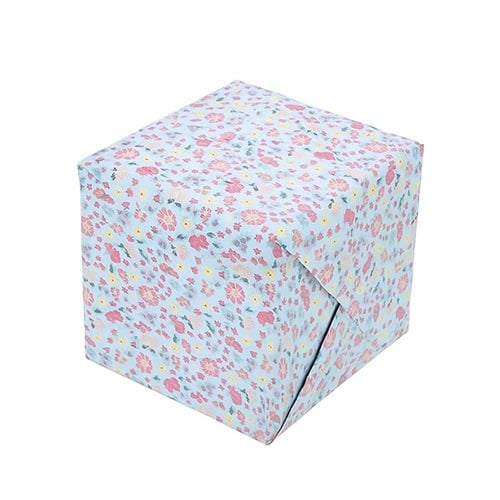 Floral Blue Gift Wrapping Paper Roll 3m Product Gallery Image