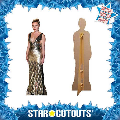 Florence Pugh Black Gold Dress Lifesize Cardboard Cutout 163cm Product Gallery Image