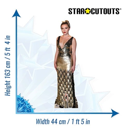 Florence Pugh Black Gold Dress Lifesize Cardboard Cutout 163cm Product Gallery Image
