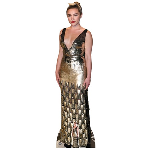 Florence Pugh Black Gold Dress Lifesize Cardboard Cutout 163cm