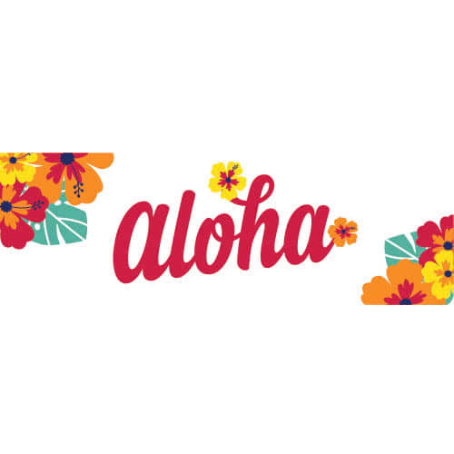 Aloha Hibiscus Hawaiian PVC Party Sign Decoration 60cm x 20cm Product Image