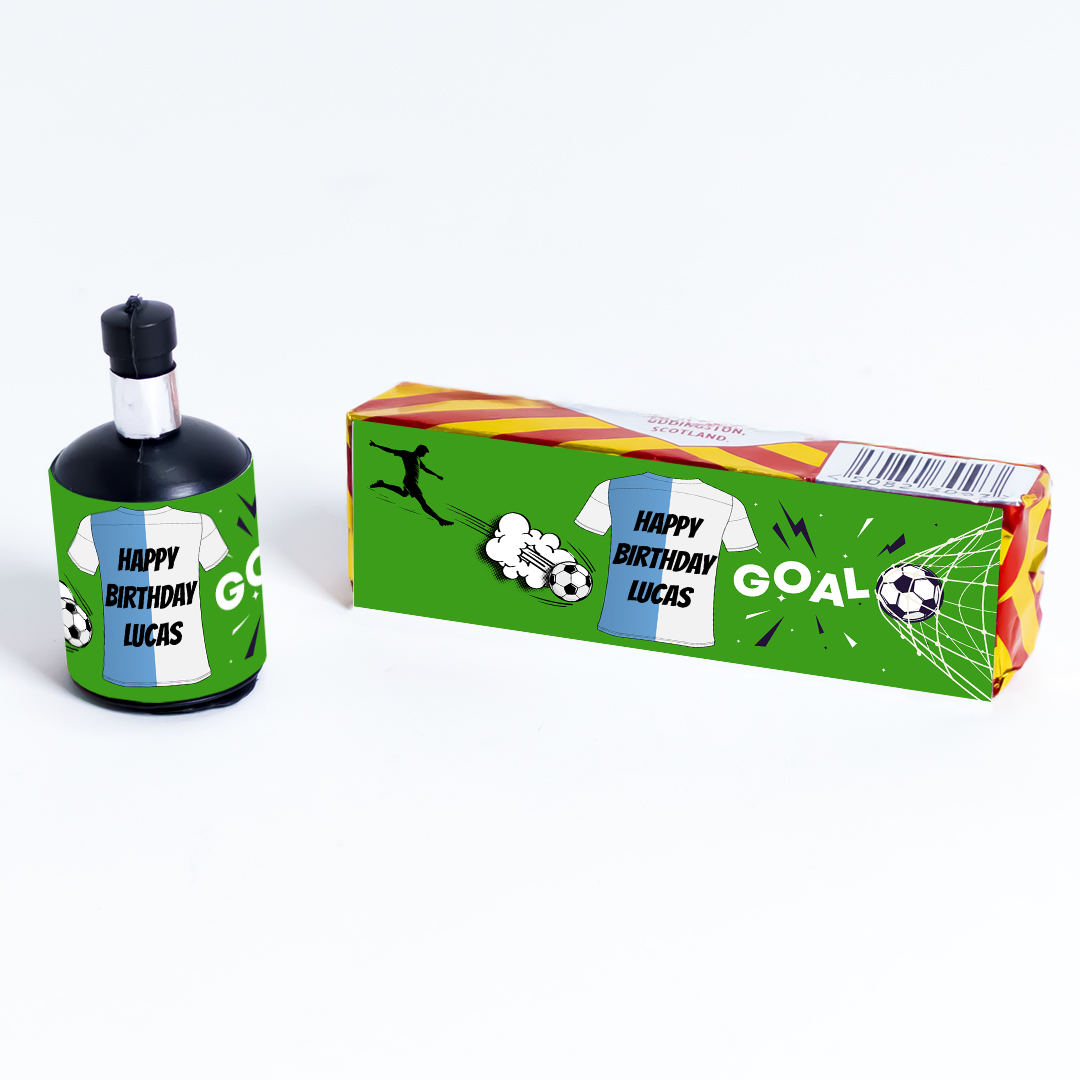 Football Personalised Party Popper Packaging Label Stickers 9cm - Sheet of 16 Product Gallery Image