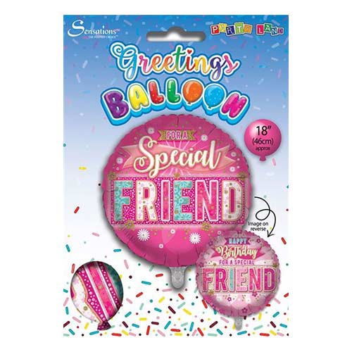 For A Special Friend Pink Round Foil Helium Balloon 46cm / 18 in Product Gallery Image