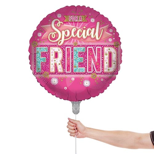 For A Special Friend Pink Round Foil Helium Balloon 46cm / 18 in Product Gallery Image