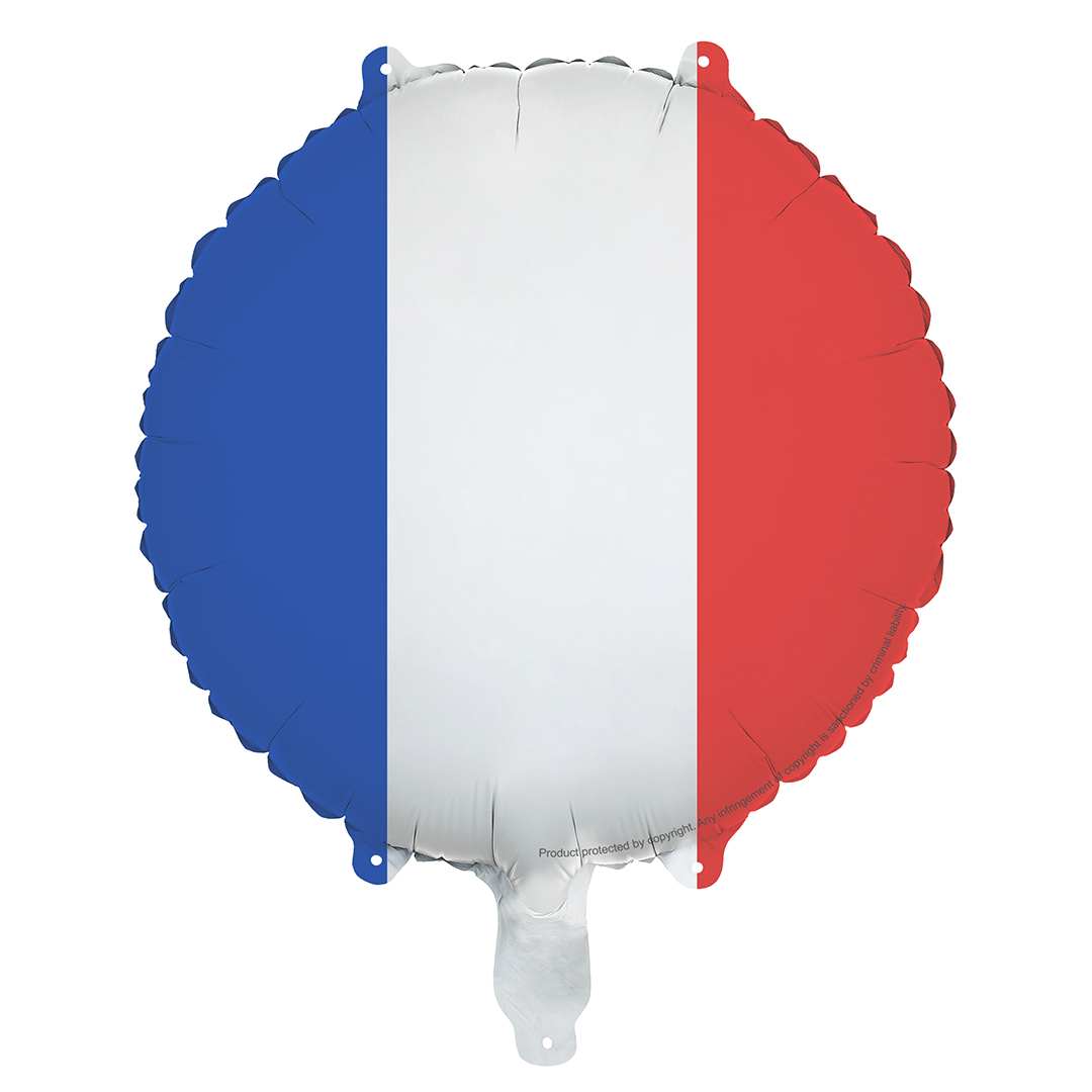 France French Flag Round Foil Balloon 45cm / 18 in