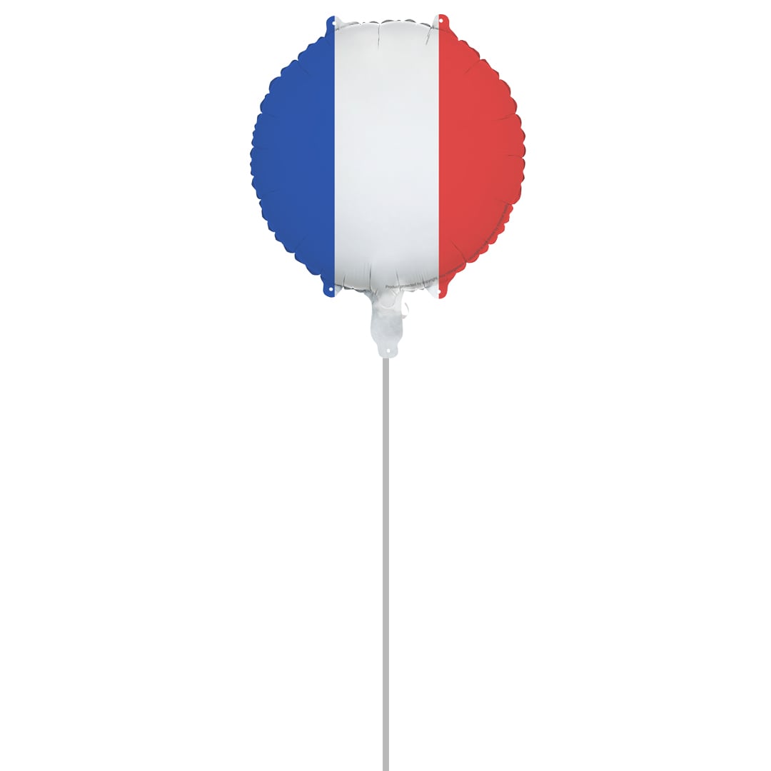 France French Flag Round Foil Balloon - Inflated Balloon In A Box Product Gallery Image