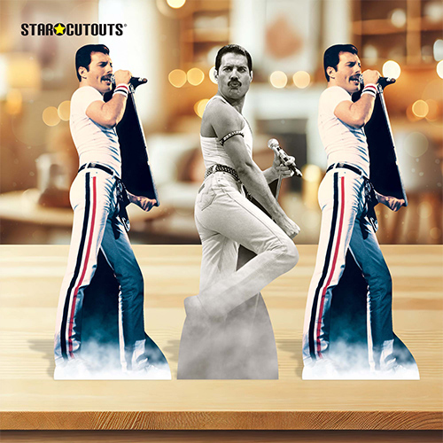 Freddie Mercury Table Top Cardboard Cutouts - Pack of 3 Product Gallery Image