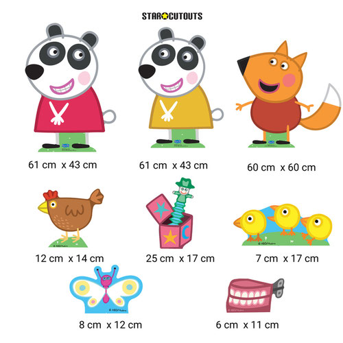 Freddy and Panda Twins (Peppa Pig) Cardboard Cutouts Decoration Pack Product Gallery Image