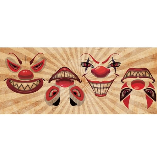 Frightening Clowns Grins Halloween PVC Party Sign Decoration Product Image