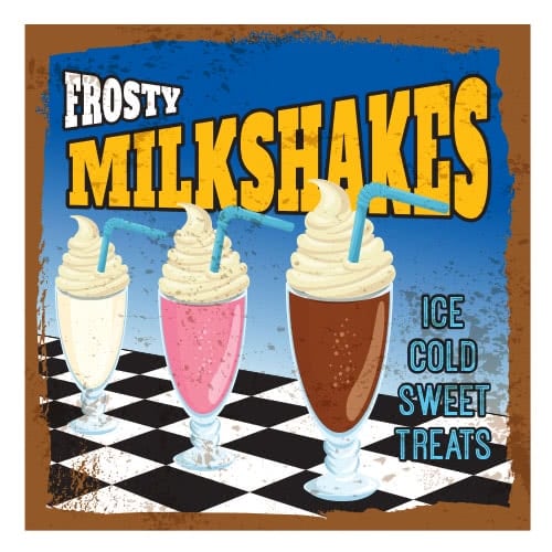 Frosty Milkshakes PVC Party Sign Decoration 25cm x 25cm Product Image