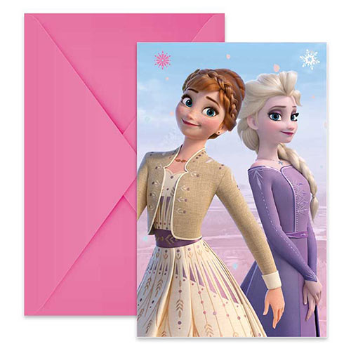 Frozen II Wind Spirit Disney Party Invitations with Envelopes - Pack of 6