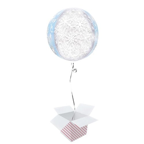 Frozen Snowflakes Orbz Foil Helium Balloon - Inflated Balloon in a Box Product Image