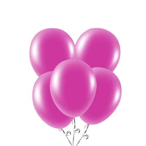 10 BALLONS LATEX MÉTALLISÉS BIO 33CM FUCHSIA