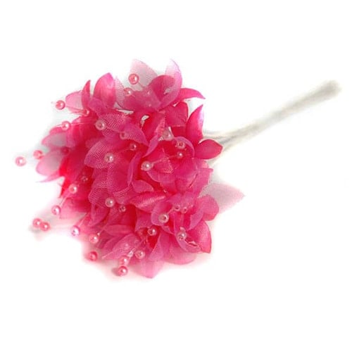 Fuchsia Pearled Baby's Breath Fabric Flowers - Bunch of 12 Product Image