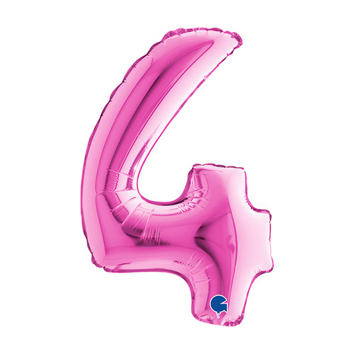 Fuchsia Pink Number 4 Air Fill Foil Balloon 36cm / 14 in Product Gallery Image