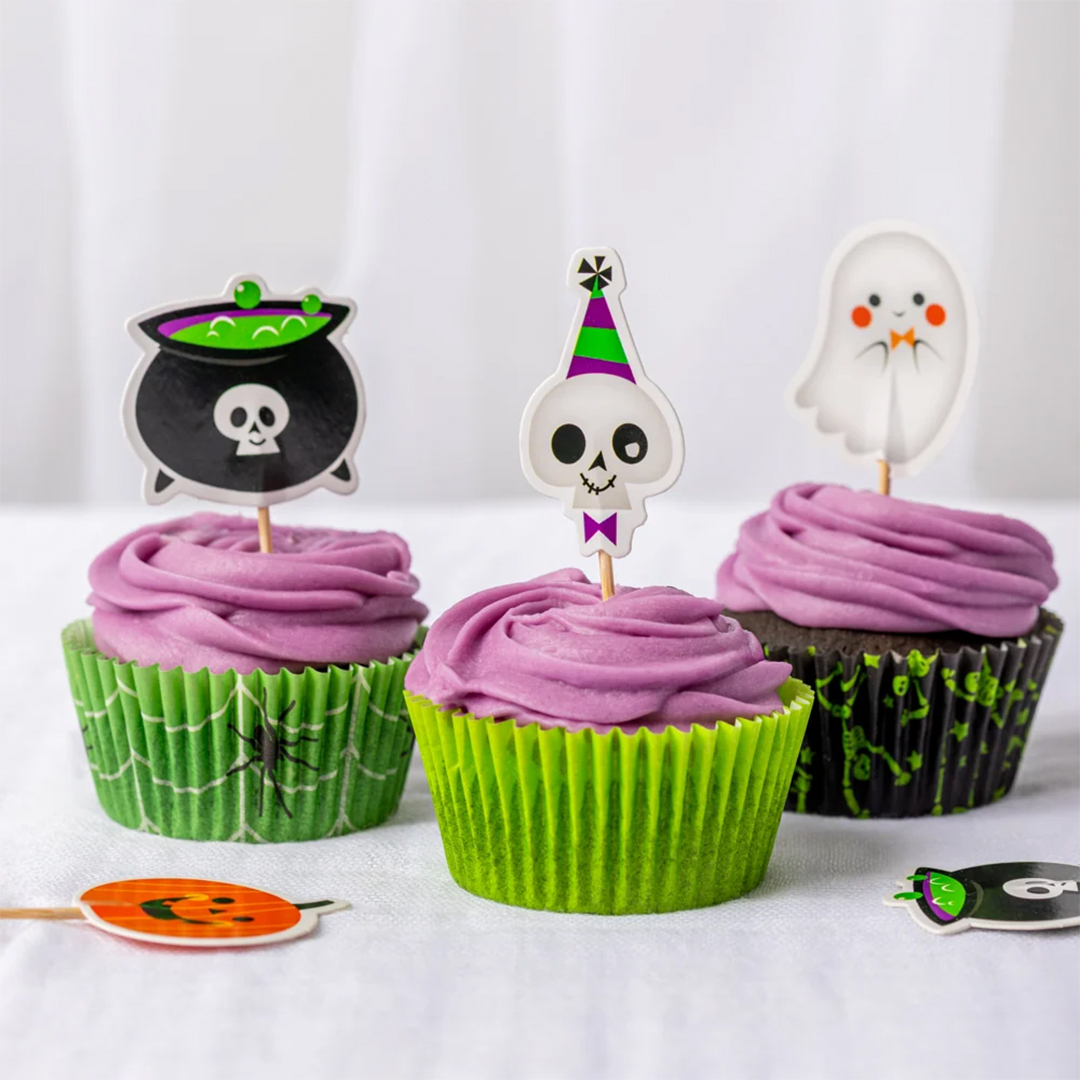 Fun Halloween Cupcake Food Pick Toppers - Pack of 12 View 2
