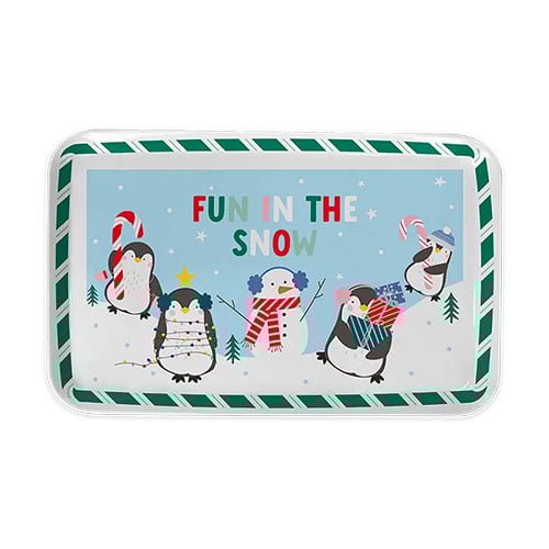 Fun In The Snow Christmas Reusable Plastic Treat Tray 29.5cm Product Gallery Image