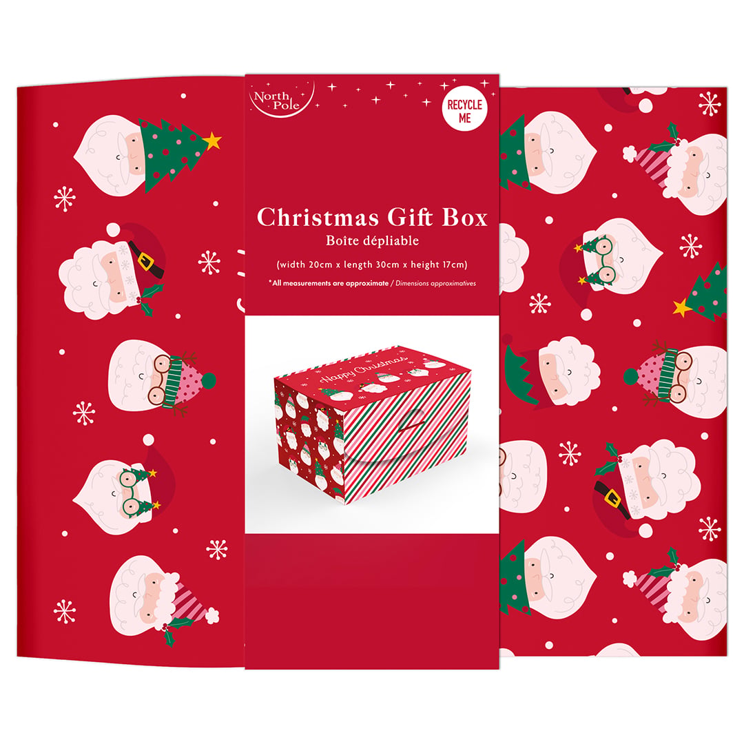 Funky Santa Claus Christmas Vibrant Gift Box 36cm Product Gallery Image