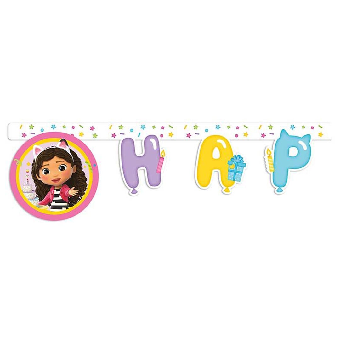 Gabby's Dollhouse Happy Birthday Die-Cut Card Banner 2m Product Gallery Image