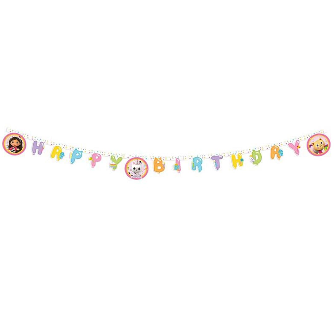 Gabby's Dollhouse Happy Birthday Die-Cut Card Banner 2m