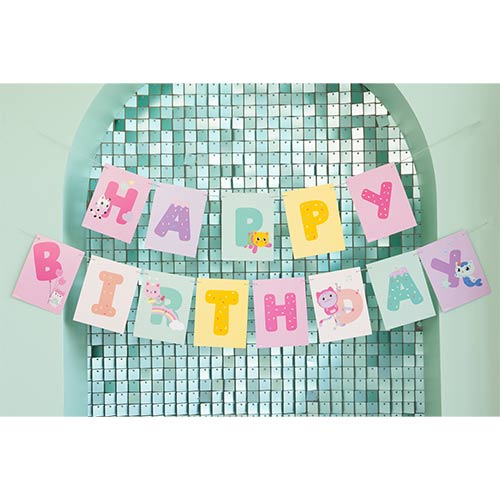Gabby's Dollhouse Happy Birthday Paper Banner 1.8m Product Gallery Image