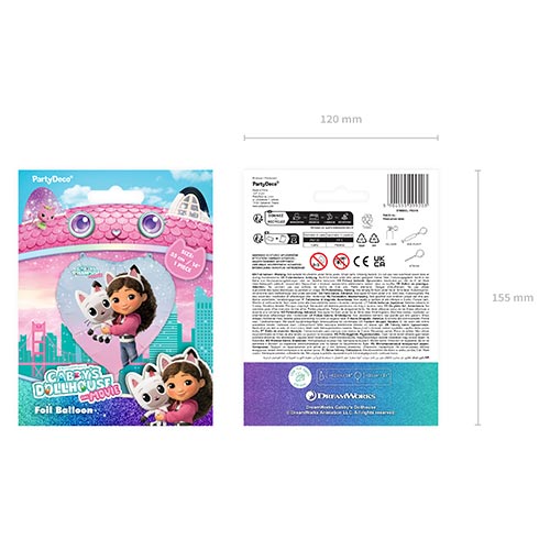 Gabby's Dollhouse Heart Shape Foil Helium Balloon 35cm / 14 in Product Gallery Image